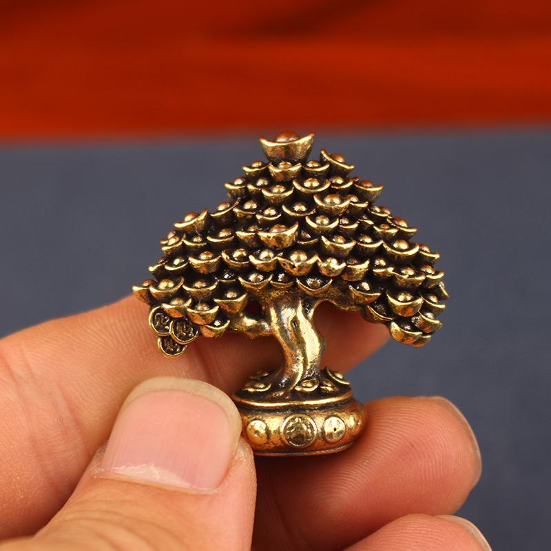 Badminton Live - Vintage Brass Ingot Fortune Tree Ornament