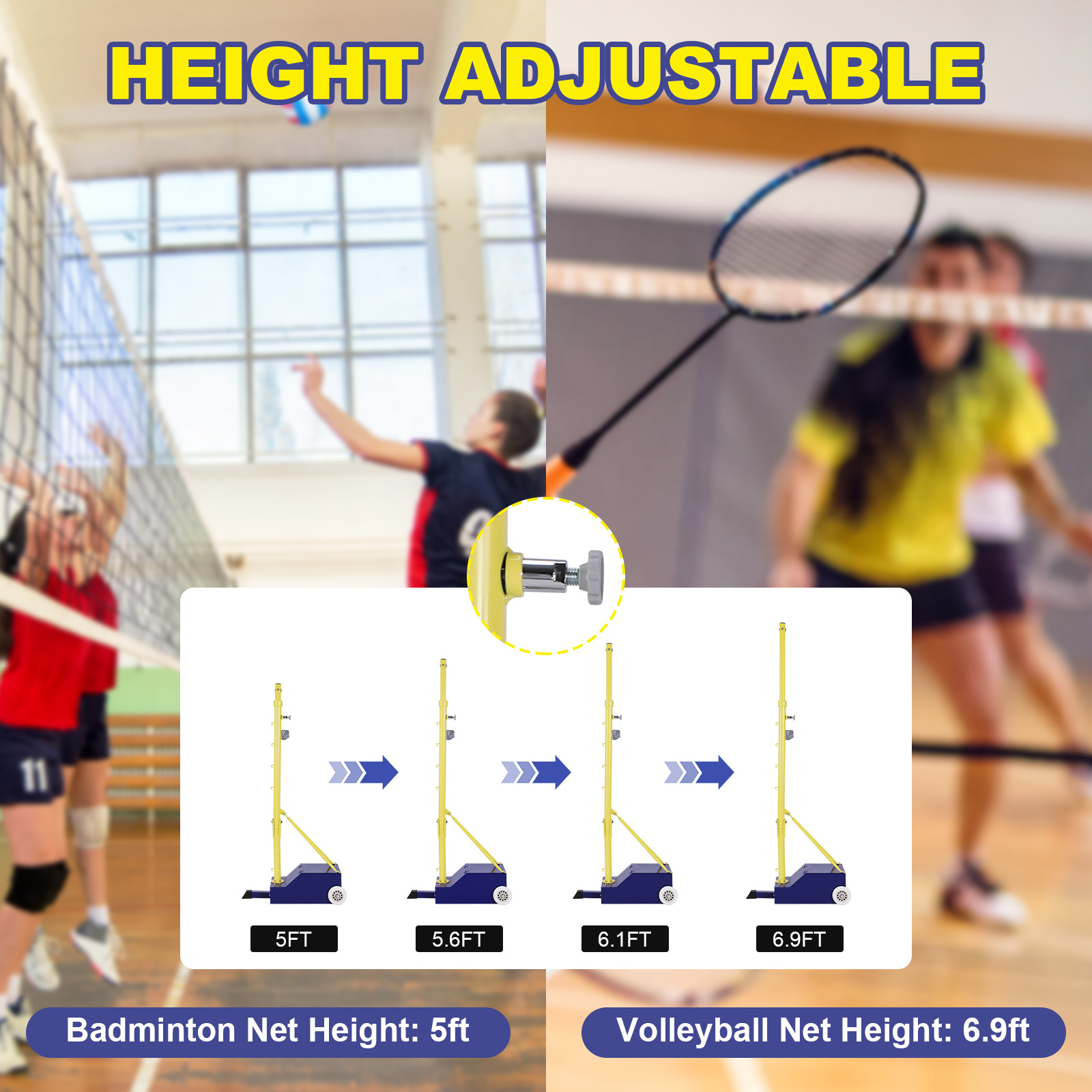 Volleyball Poles Heavy Duty Ba - Badminton Area reseña y precio