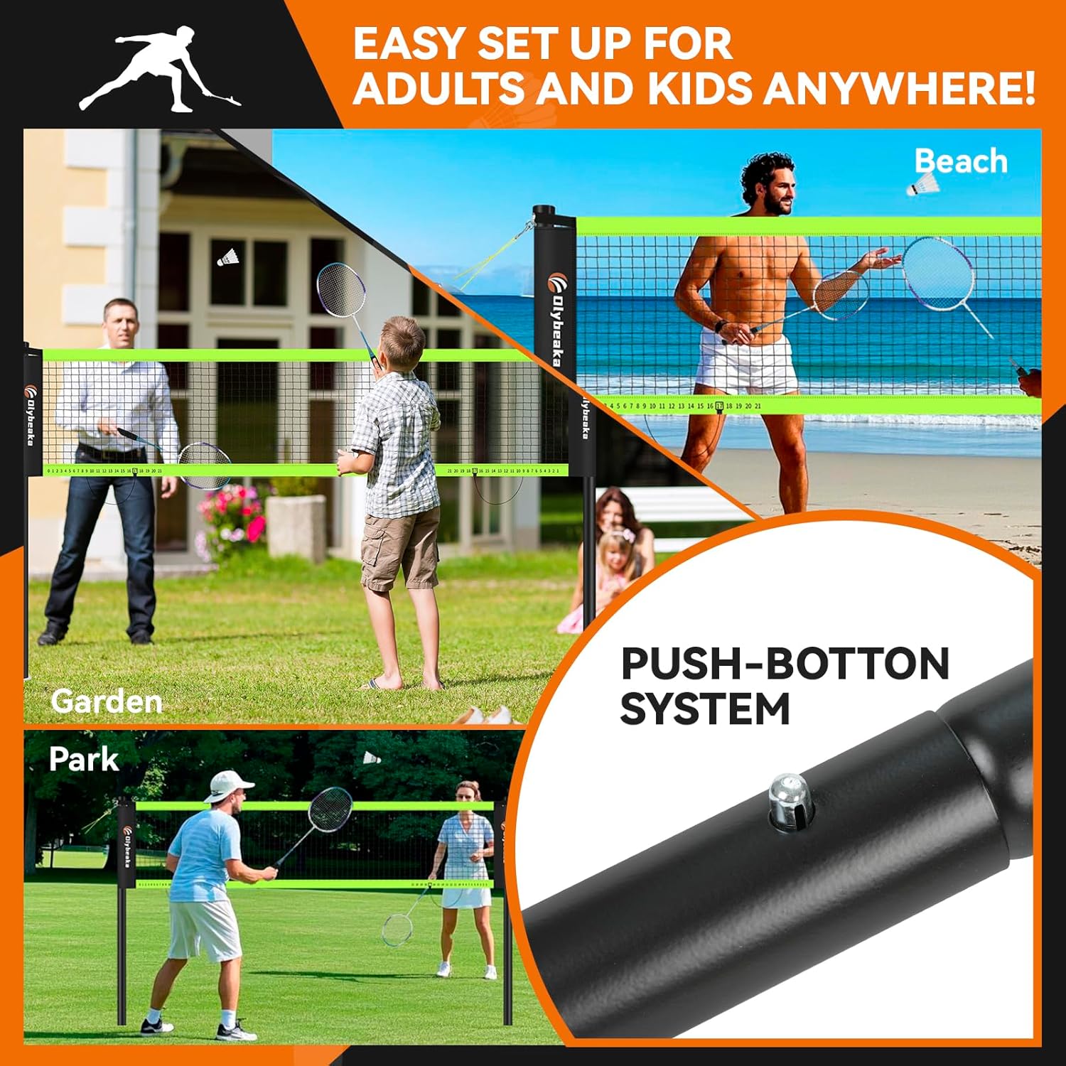 12ft Badminton Net Set for Bac - Badminton Area reseña y precio