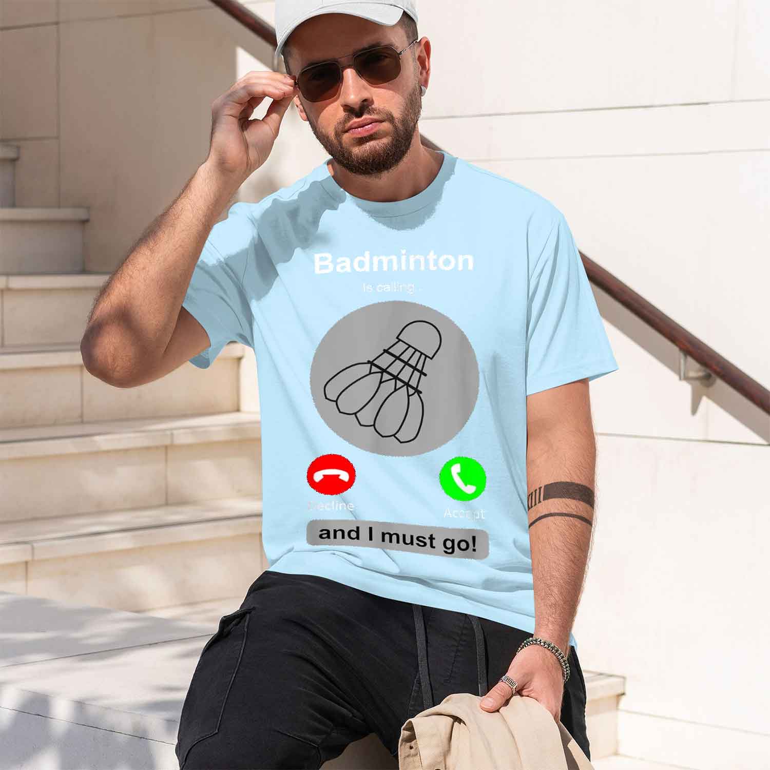 Casual Style Men's T-Shirt Bad - Badminton Is Calling reseña y precio