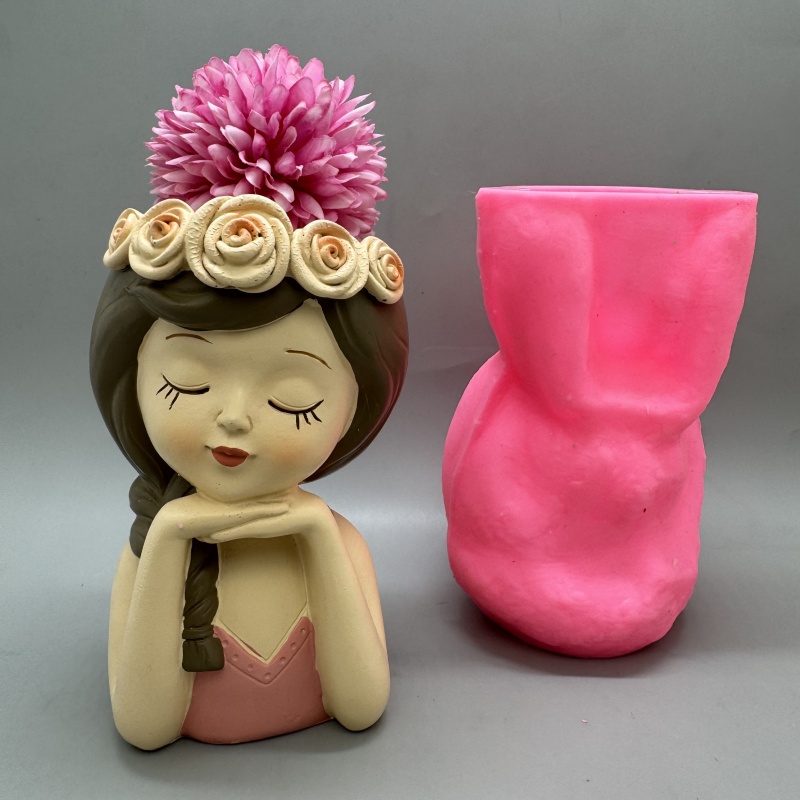 Cute girl flower pot silicone  - Badminton Live reseña y precio