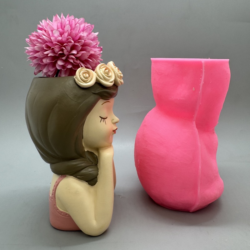 Cute girl flower pot silicone  - Badminton Live reseña y precio