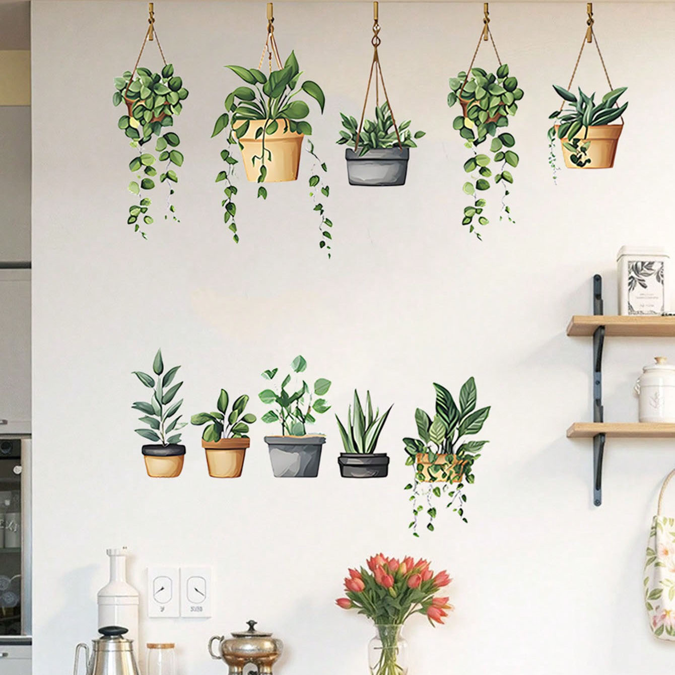Hanging Green Potted Plant Wal - Badminton Live reseña y precio