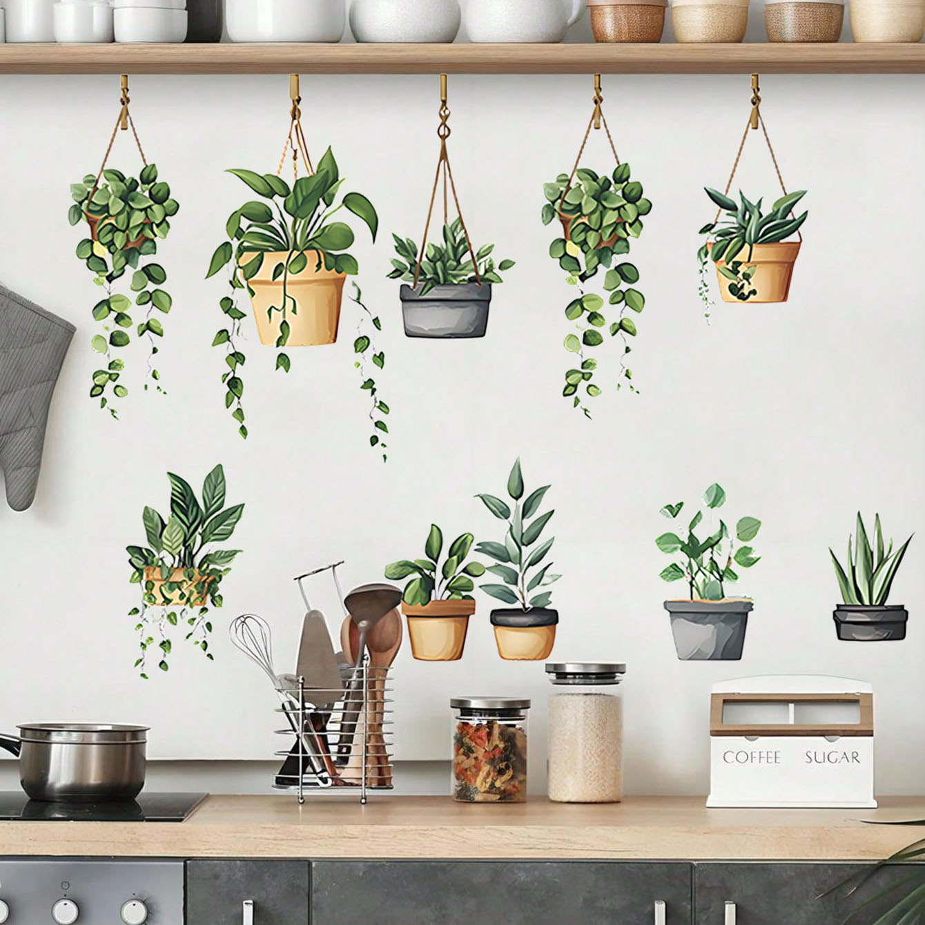 Hanging Green Potted Plant Wal - Badminton Live reseña y precio